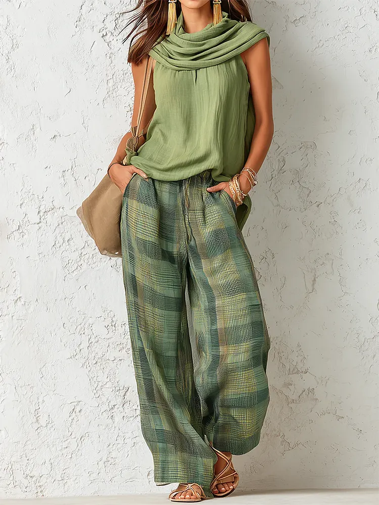 Amanda | Conjunto de tres piezas en verde bosque