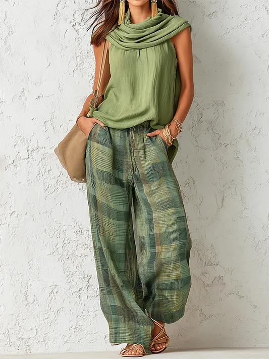 Amanda | Conjunto de tres piezas en verde bosque