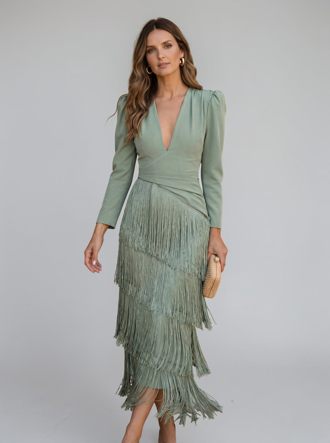 Regina Vestido con flecos elegantes