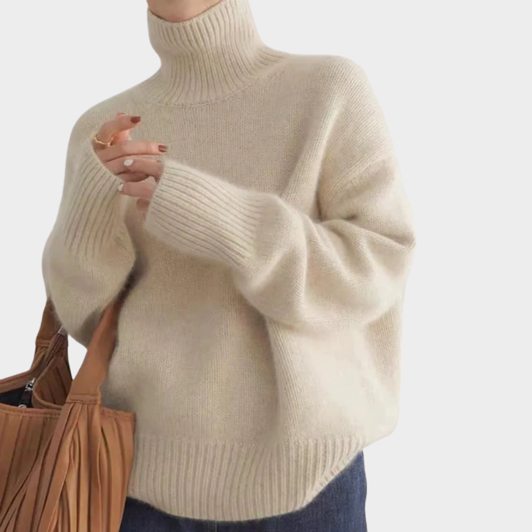 Rosa | Jersey suave de cuello alto