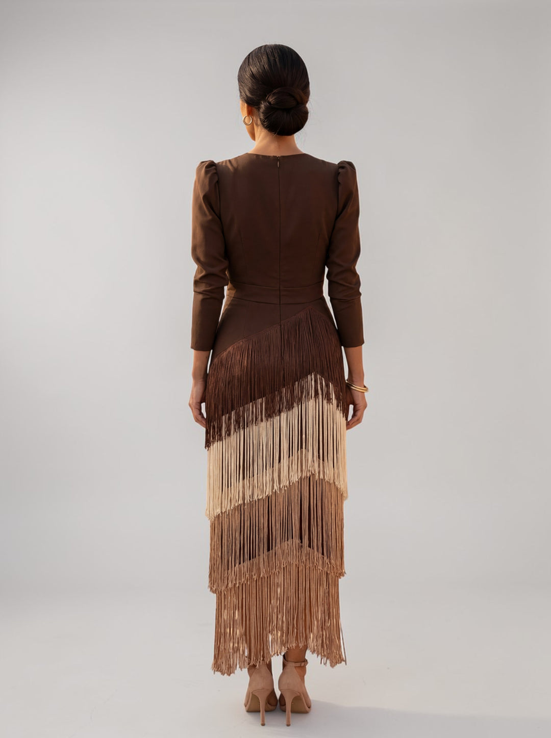 Regina Vestido con flecos elegantes