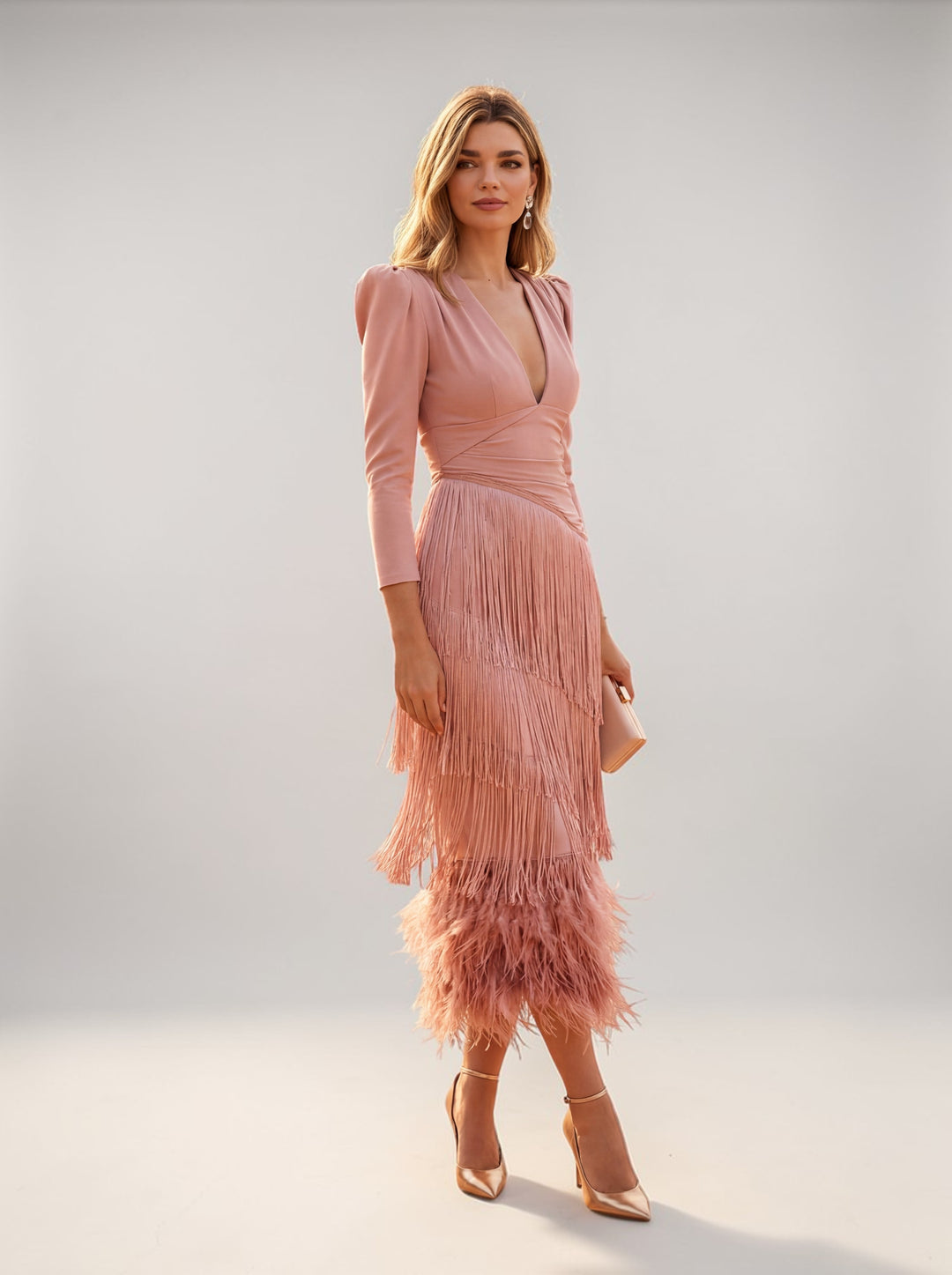 Regina Vestido con flecos elegantes