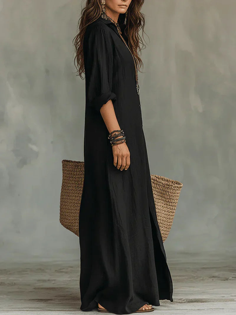 Alba | Vestido Largo Holgado con Botones