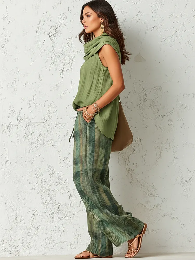 Amanda | Conjunto de tres piezas en verde bosque