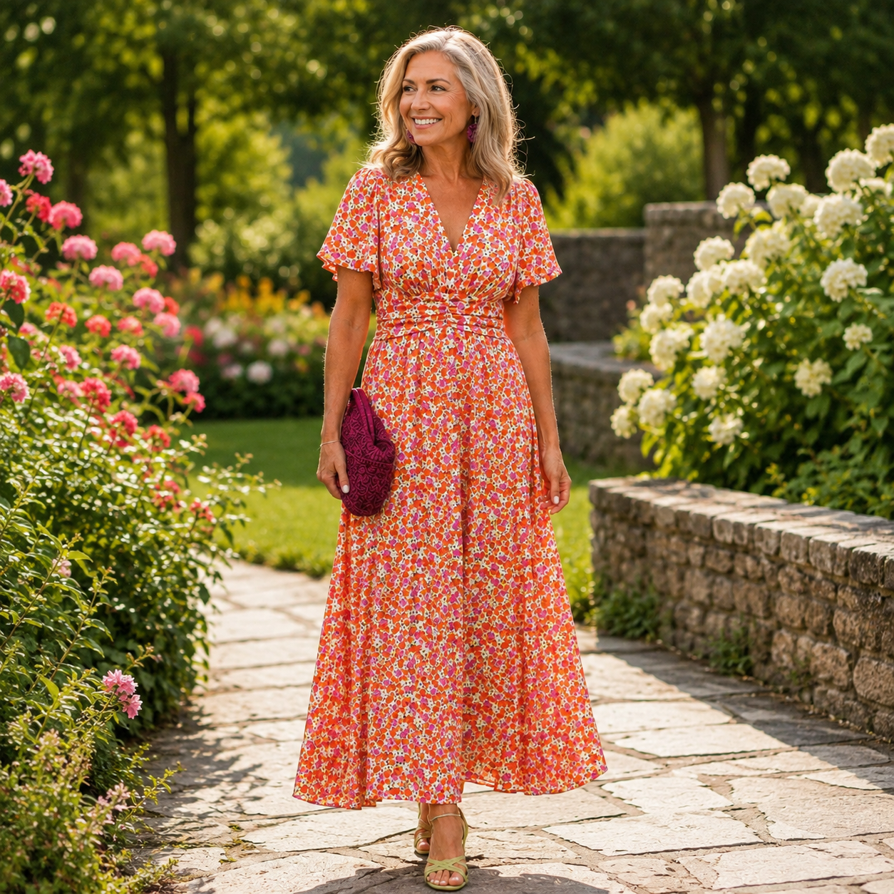 Diana | Vestido largo con estampado floral