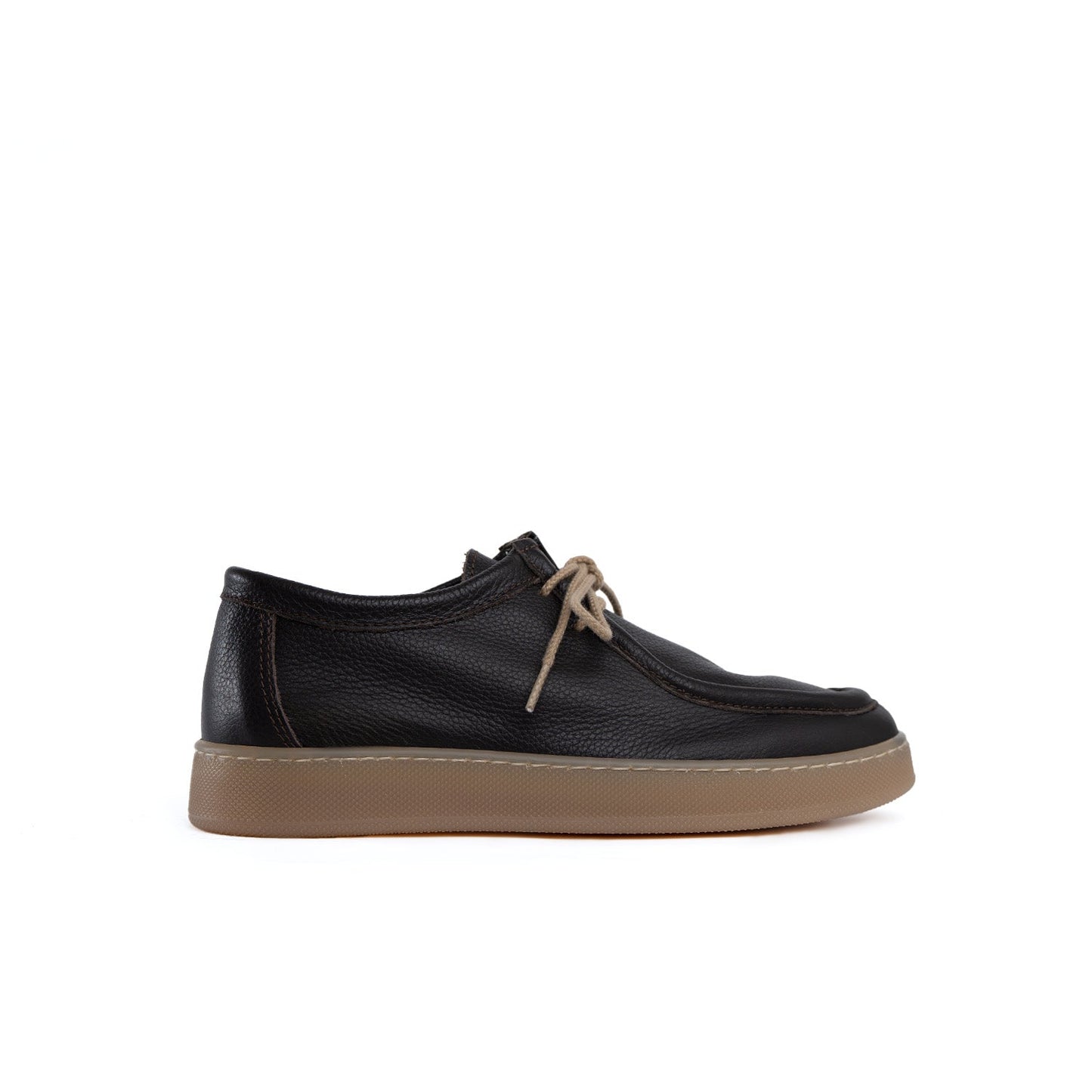 Frank | Zapatillas para hombre, con suela de color ámbar, de piel granulada