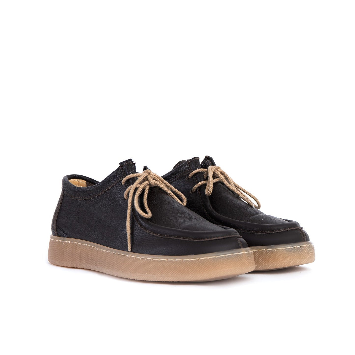 Frank | Zapatillas para hombre, con suela de color ámbar, de piel granulada