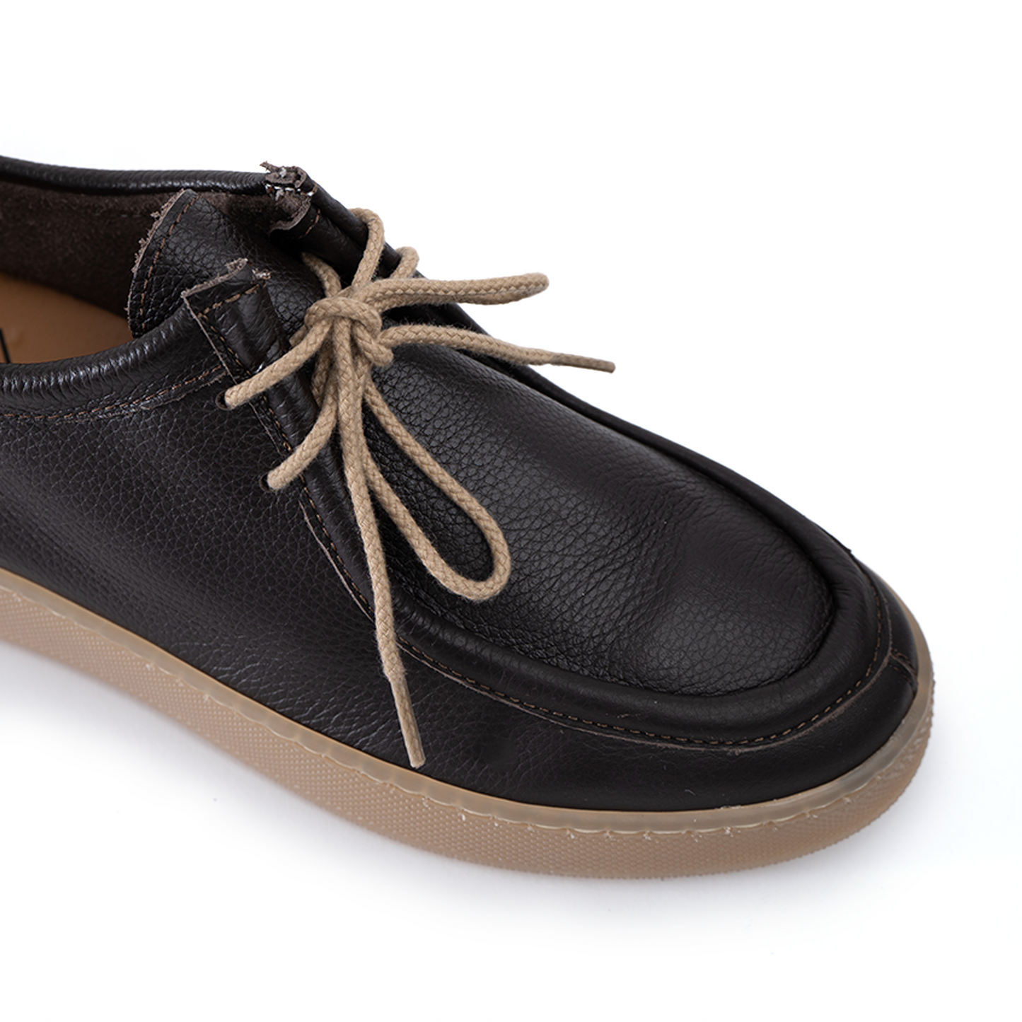 Frank | Zapatillas para hombre, con suela de color ámbar, de piel granulada